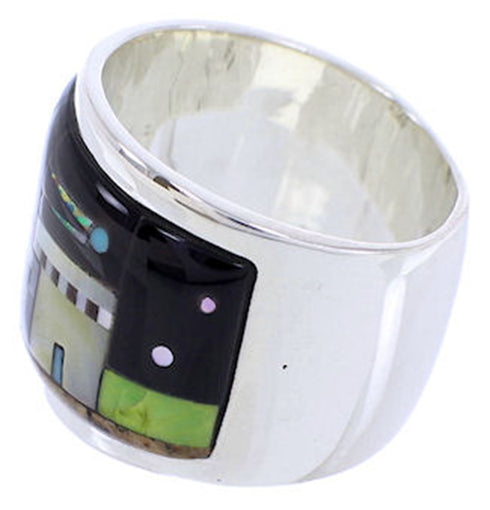 Native American Design Multicolor Jewelry Ring Size 8-1/2 YS71312